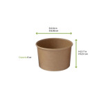 Kraft paper cup for hot and cold food 6oz D:3.54in H:2.17in - 10 pcs Kraft paper cup for hot and cold food 6oz D:3.54in H:2.17in - 10 pcs